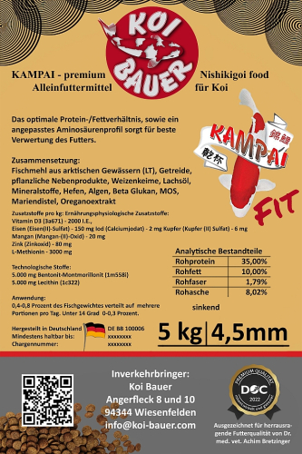 Preview: Kampai FIT Koifutter von Koi Bauer Sinkfutter